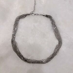 Gorgeous multi layered 375 silver choker necklace